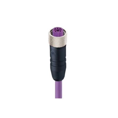 M12 B-code vrouwelijk PUR violet PROFIBUS